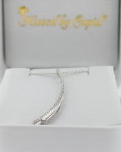 Load image into Gallery viewer, 14kt white gold &quot;Swoosh&quot; Fashion Diamond Pendant with 18&quot; chain