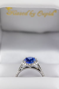 14kt White gold ring with a genuine 1.98ct Tanzanite and .35ct diamonds
