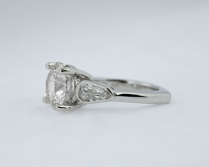 Custom-made  Platinum 3.18ct Round Brilliant Diamond Ring