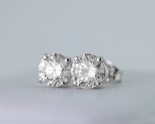 Load image into Gallery viewer, 14k White Gold 1.67 tcw Diamond Earrings