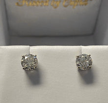 Load image into Gallery viewer, 1ct Pair of 14kt Martini Setting Earrings
